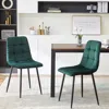 Streamdale Furniture Streamdale Mid Century Modern Green Velvet Dining Chairs Set Of 2 For Kitchen, Living Room In Green
