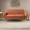 Streamdale Furniture Streamdale Mid-century Modern Loveseat - Button Tufted & Upholstered In Red