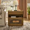 Streamdale Furniture Streamdale Mid Century Modern Nightstand With Charging Station & 2 Drawers