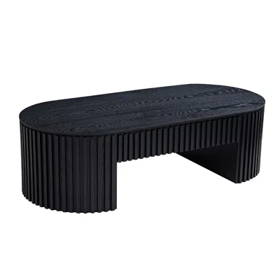 Streamdale Furniture Streamdale Mid-century Modern Oval Wood Coffee Table With Drawer