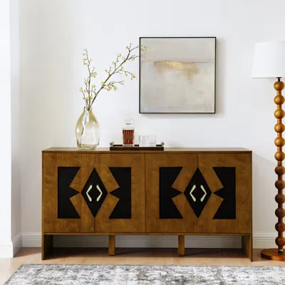 Streamdale Furniture Streamdale Mid-century Modern Sideboard Buffet Cabinet - 60" Walnut