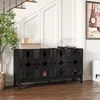 Streamdale Furniture Streamdale Mid-century Modern Sideboard Buffet Cabinet - Black