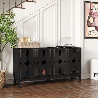 Streamdale Furniture Streamdale Mid-century Modern Sideboard Buffet Cabinet - Black