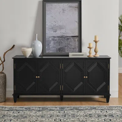 Streamdale Furniture Streamdale Mid Century Modern Sideboard Buffet Cabinet - Black