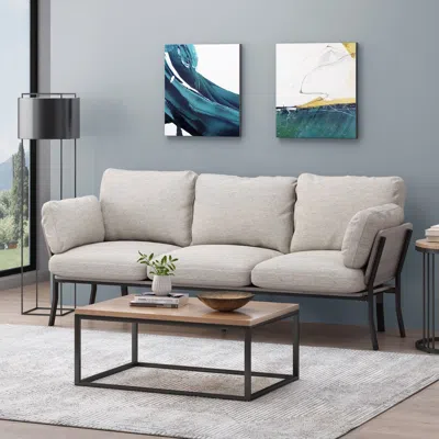 Streamdale Furniture Streamdale Mid-century Modern Sofa Pillow Cushions In White
