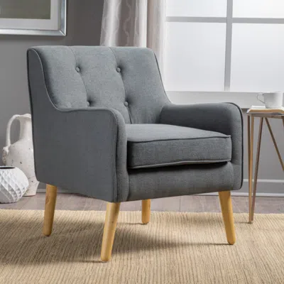 Streamdale Furniture Streamdale Mid-century Modern Tufted Arm Chair With Retro Legs