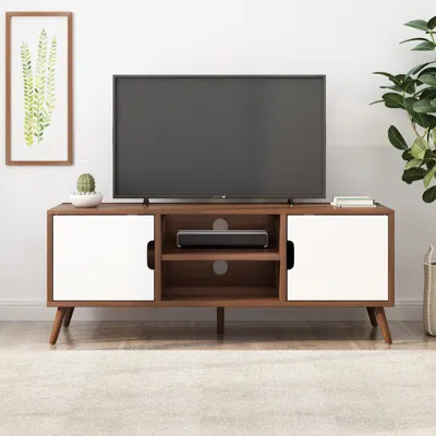 Streamdale Furniture Streamdale Mid-century Modern Tv Stand With Splayed Legs And Faux Wood Frame