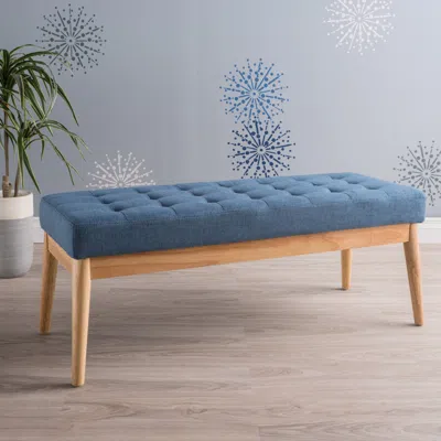 Streamdale Furniture Streamdale Mid-century Modern Upholstered Bench With Button-tufting