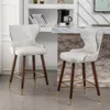 Streamdale Furniture Streamdale Mid-century Modern Upholstered Counter Stool With Wingback And Nailhead Trim