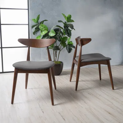 Streamdale Furniture Streamdale Mid-century Modern Upholstered Dining Chairs With Splayed Legs
