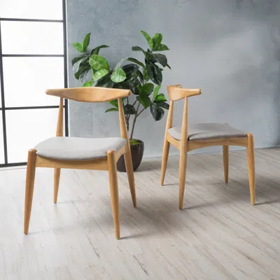 Streamdale Furniture Streamdale Mid-century Modern Upholstered Rubberwood Chair Set
