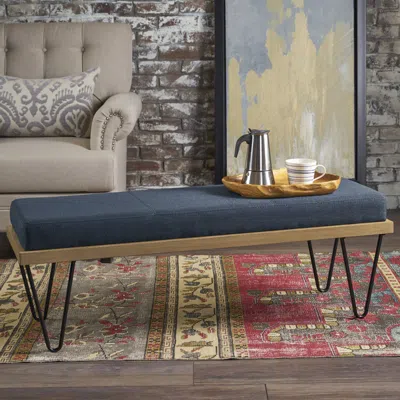 Streamdale Furniture Streamdale Mid-century Modern Upholstered Storage Bench With Hairpin Legs