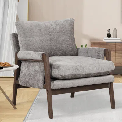 Streamdale Furniture Streamdale Mid-century Modern Velvet Accent Armchair