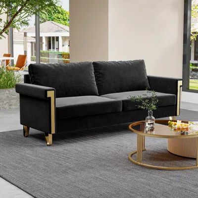 Streamdale Furniture Streamdale Mid-century Modern Velvet Sofa (76.34")