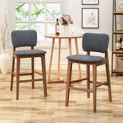 Streamdale Furniture Streamdale Mid-century Modern Wood Barstools - Set Of 2
