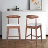 Streamdale Furniture Streamdale Mid-century Modern Wood Counter Stools - Walnut & Light Grey