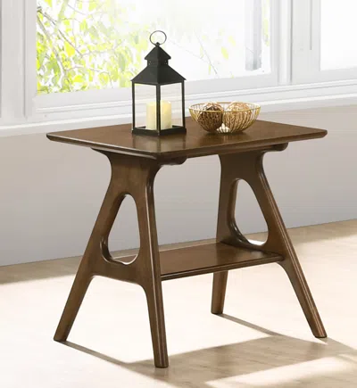 Streamdale Furniture Streamdale Mid-century Modern Wood End Table With Shelf In Multi
