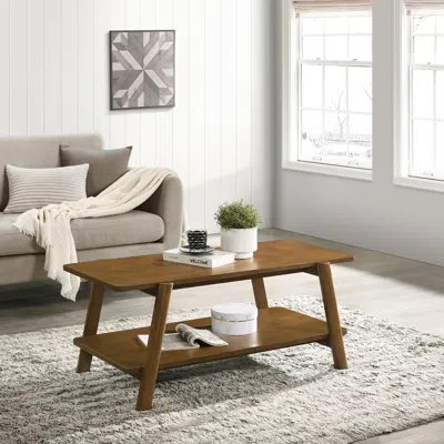Streamdale Furniture Streamdale Mid-century Modern Wood Shelf Coffee Table