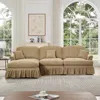 Streamdale Furniture Streamdale Mid Century Modular Sectional Sofa With Ottoman - Light Coffee In Neutral