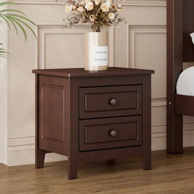 Streamdale Furniture Streamdale Mid-century Nightstand With Drawer In Brown