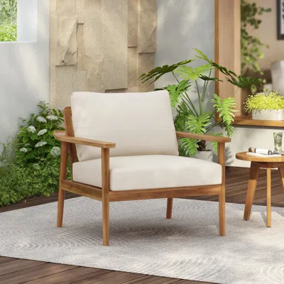 Streamdale Furniture Streamdale Mid-century Outdoor Lounge Chair With Cushions