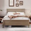 Streamdale Furniture Streamdale Mid-century Queen Platform Bed W/ Headboard, Brown