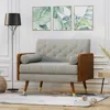 Streamdale Furniture Streamdale Mid-century Retro Club Chair With Button Tufting And Gold Legs
