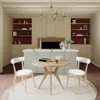 Streamdale Furniture Streamdale Mid-century Round Dining Set: Table & 2 Chairs, Oak Finish In White