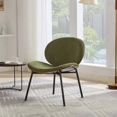 Streamdale Furniture Streamdale Mid-century Shell Chair Comfortable Backrest In Green