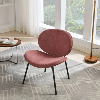 Streamdale Furniture Streamdale Mid-century Shell Chair In Fabric & Walnut Finish