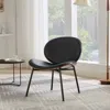 Streamdale Furniture Streamdale Mid-century Shell Chair With Black Leather And Comfortable Backrest