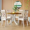 Streamdale Furniture Streamdale Mid-century Solid Wood 5-piece Round Dining Table Set