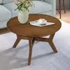 Streamdale Furniture Streamdale Mid-century Solid Wood Coffee Table With Unique Intersecting Base