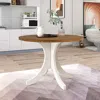 Streamdale Furniture Streamdale Mid-century Solid Wood Round Dining Table For Small Places