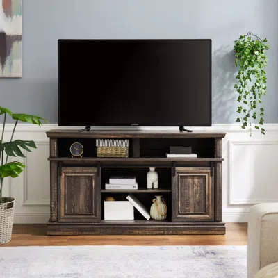 Streamdale Furniture Streamdale Mid Century Tv Console Table With Sliding Door & Storage