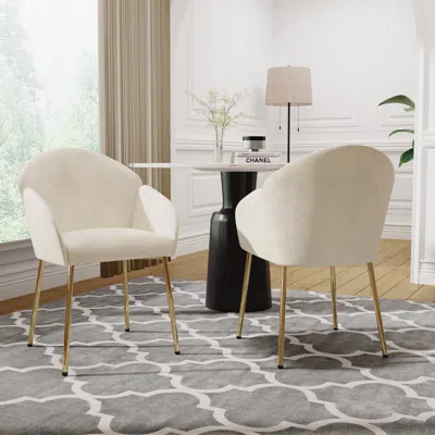 Streamdale Furniture Streamdale Mid-century Upholstered Dining Chair Set (2)