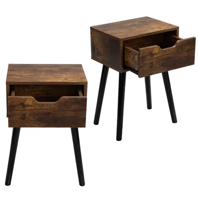 Streamdale Furniture Streamdale Mid Century Wood Side Table With Storage