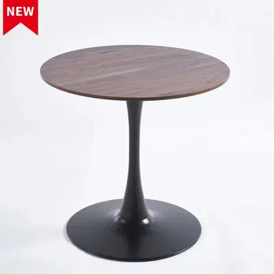 Streamdale Furniture Streamdale Midcentury 31.5" Black/walnut Tulip Table For 24 In Brown