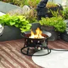 Streamdale Furniture Streamdale Mini Fire Pit Outdoor Portable Fire Pit Steel Camping Fire Pit With Lava Rocks