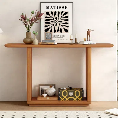 Streamdale Furniture Streamdale Minimalist Console Table - Curved, Wood, U-base