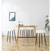Streamdale Furniture Streamdale Minimalist Faux Leather Bar Stool With Golden Footrest In Neutral
