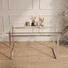 Streamdale Furniture Streamdale Minimalist Glass Dining Table For 4-6,51" X 27"