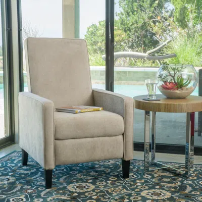 Streamdale Furniture Streamdale Minimalist Natural Linen Fabric Push Back Chair