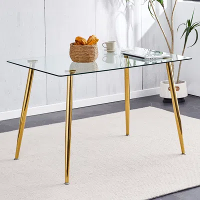 Streamdale Furniture Streamdale Minimalist Rectangular Glass Dining Table