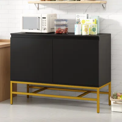 Streamdale Furniture Streamdale Minimalist Sideboard With Gold Legs