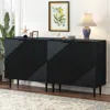 Streamdale Furniture Streamdale Mira 2-drawer Side Cabinets With Adjustable Shelves & Geometric Doors