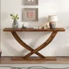 Streamdale Furniture Streamdale Mira 57" Rustic Console Table With Cross-legs