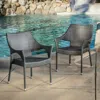 Streamdale Furniture Streamdale Mirage Grey Pe Wicker Stacking Armchair