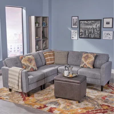 Streamdale Furniture Streamdale Mirod 5 - Piece Upholstered Sectional Sofa In Gray
