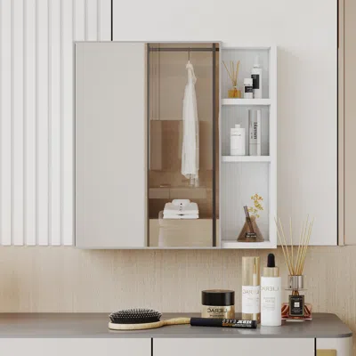 Streamdale Furniture Streamdale Mirror Cabinet And Separate Wall Mirror For Bathroom Space Saving And Storage